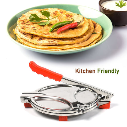 PURI PRESS MAKER - STAINLESS STEEL PURI MAKER PRESS MACHINE - ROTI CHAPATI PRESSER FOR HOME - KHAKHRA - PURI MAKER PRESS MACHINE WITH HANDLE, MANUAL PURI MAKER (MEDIUM) - infinityexculsivestore.com