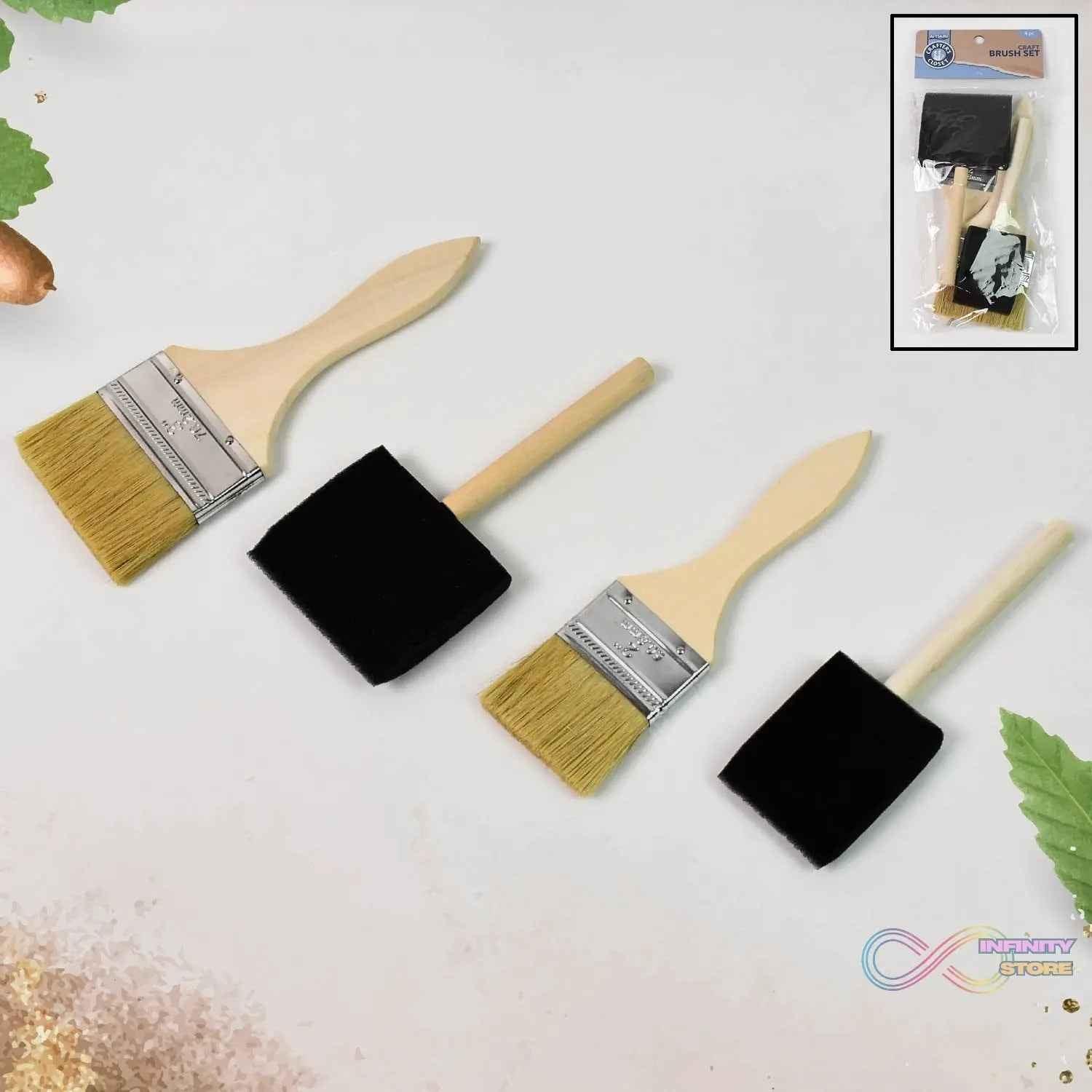 Paint Brush for Wall Painting & Foam Brush Painting Sponge Tool (4 Pcs Set) - infinityexculsivestore.com