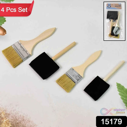 Paint Brush for Wall Painting & Foam Brush Painting Sponge Tool (4 Pcs Set) - infinityexculsivestore.com