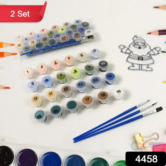 Paint by Number Kits 2 Set 19 Number Color, 6 paint brushes (2 Set) - infinityexculsivestore.com