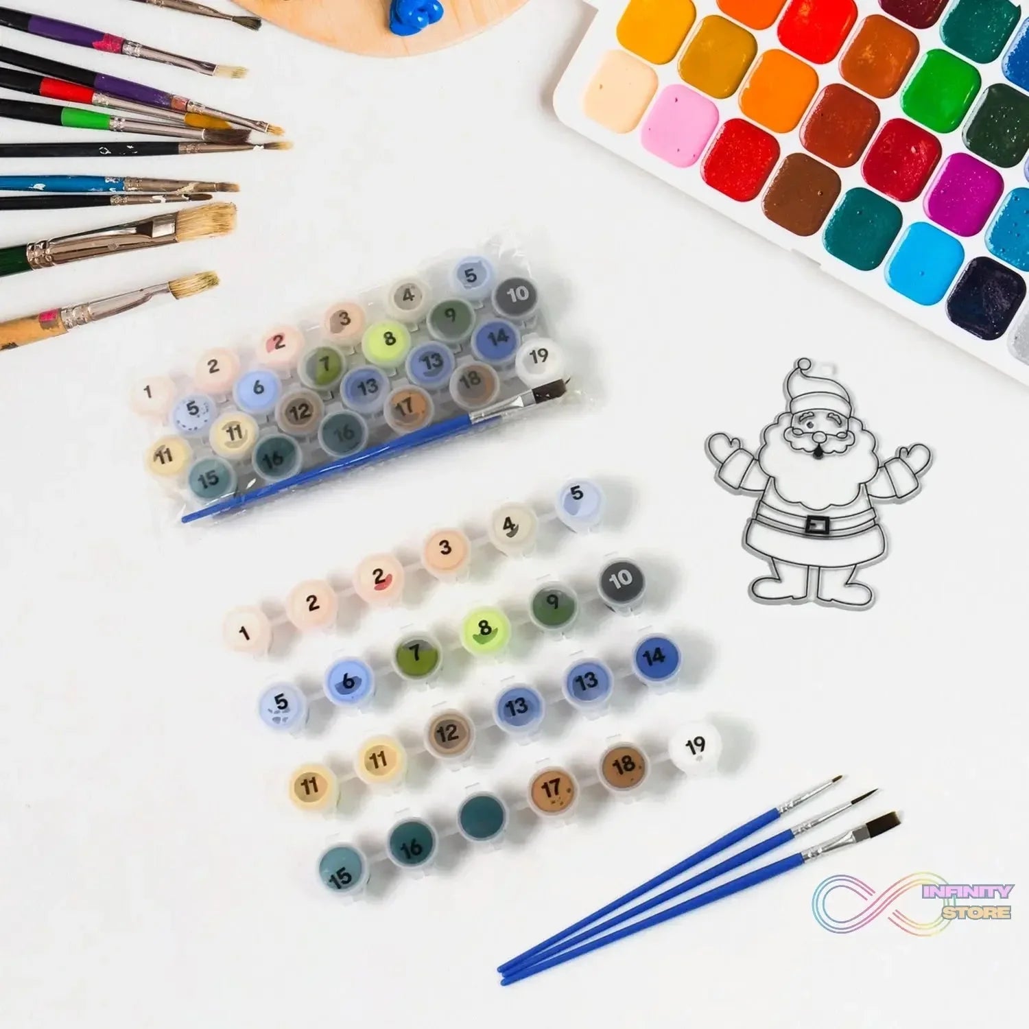 Paint by Number Kits 2 Set 19 Number Color, 6 paint brushes (2 Set) - infinityexculsivestore.com