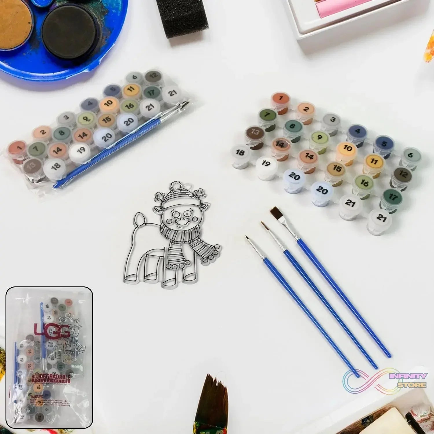 Paint by Number Kits 2 Set 21 Number Color, 6 paint brushes (2 Set) - infinityexculsivestore.com