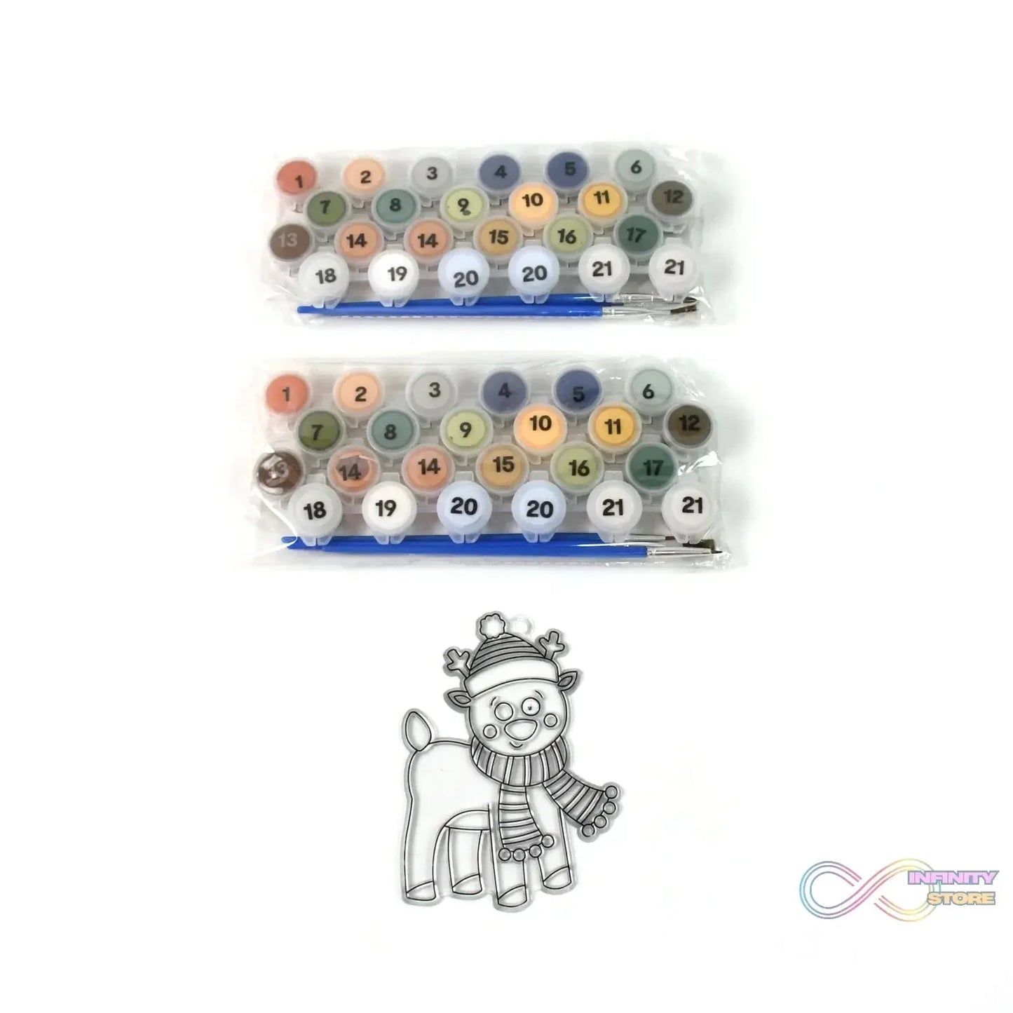 Paint by Number Kits 2 Set 21 Number Color, 6 paint brushes (2 Set) - infinityexculsivestore.com