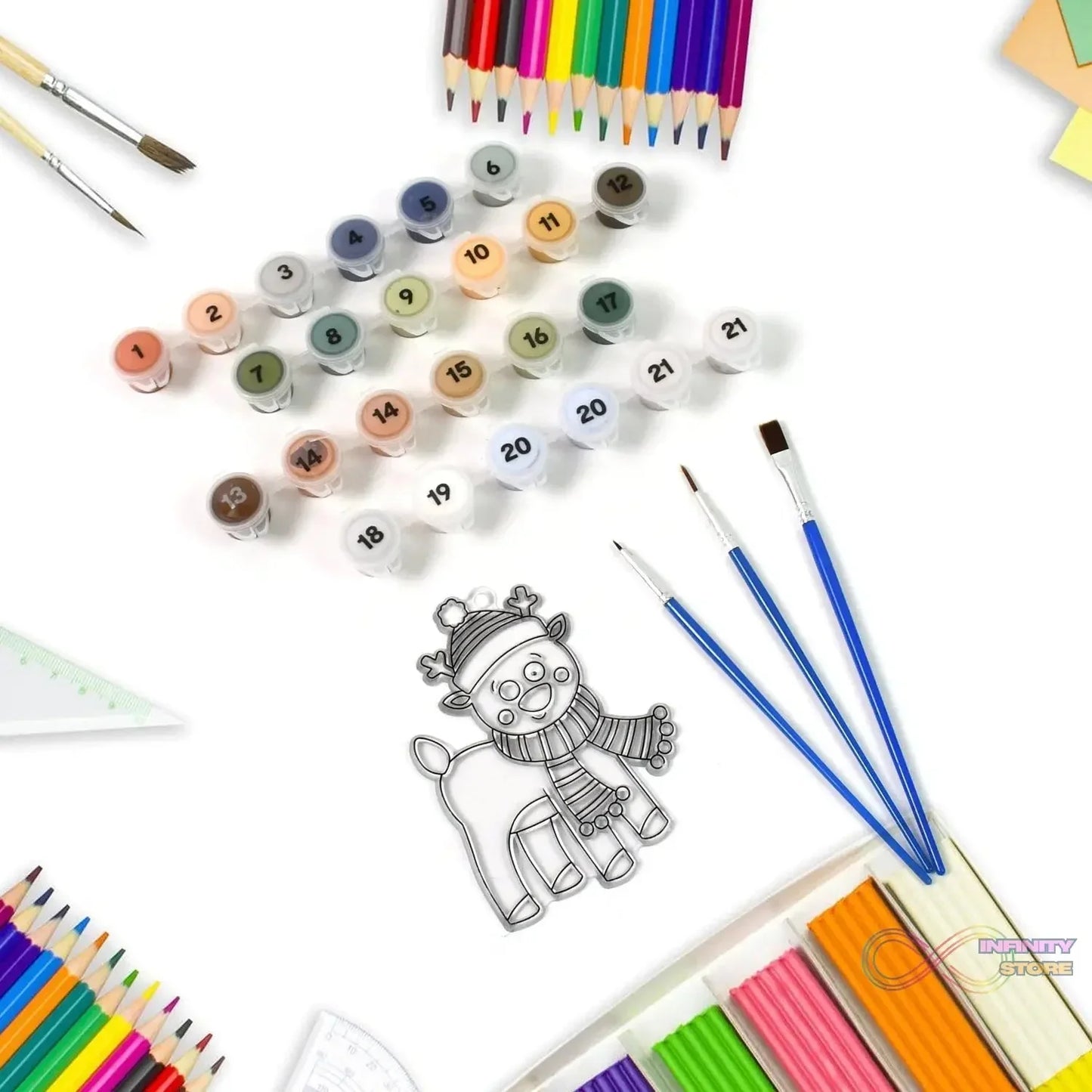 Paint by Number Kits 2 Set 21 Number Color, 6 paint brushes (2 Set) - infinityexculsivestore.com