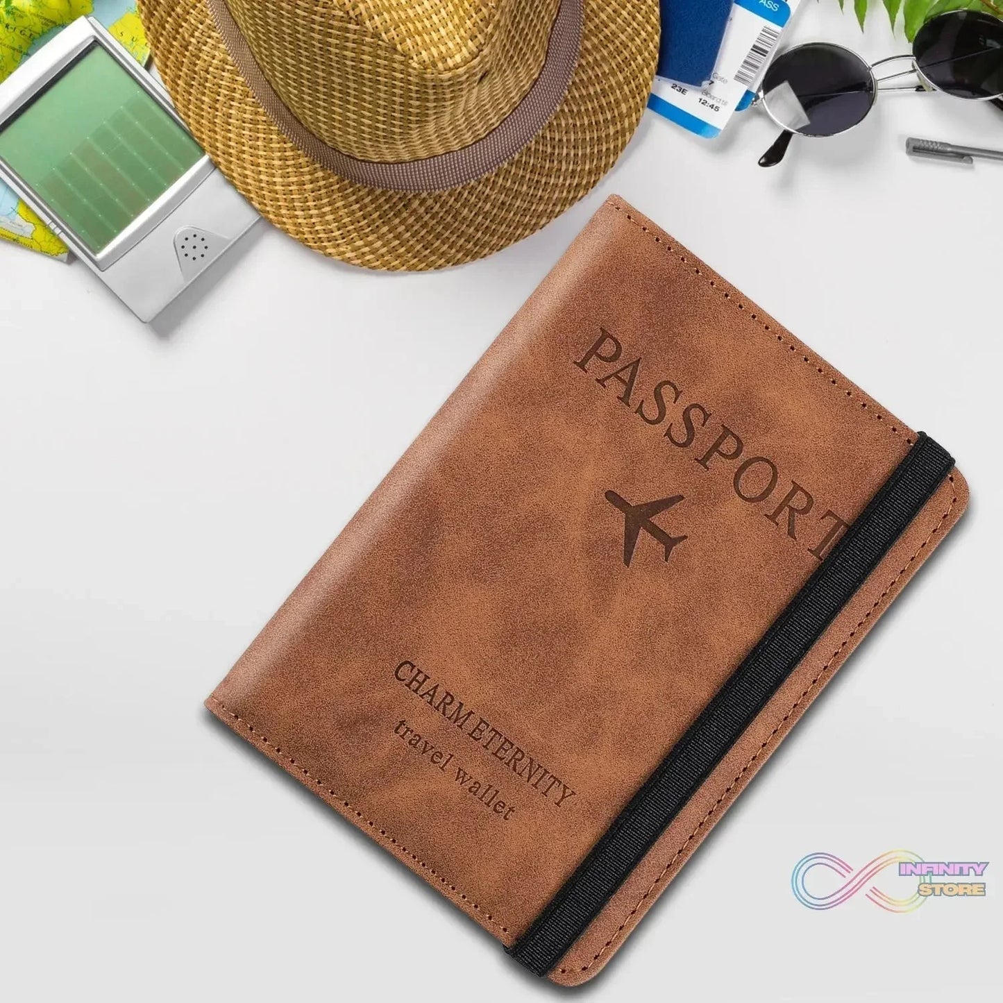 Passport Holder Cover PU Leather Travel Wallet case (1 Pc / 15×11 Cm) - infinityexculsivestore.com