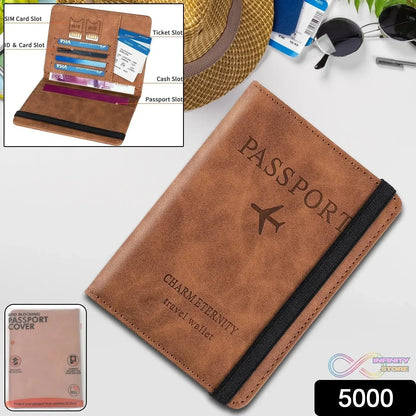 Passport Holder Cover PU Leather Travel Wallet case (1 Pc / 15×11 Cm) - infinityexculsivestore.com