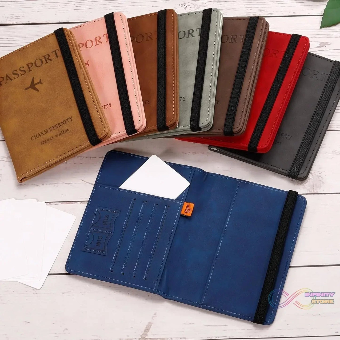 Passport Holder Cover PU Leather Travel Wallet case (1 Pc / 15×11 Cm) - infinityexculsivestore.com