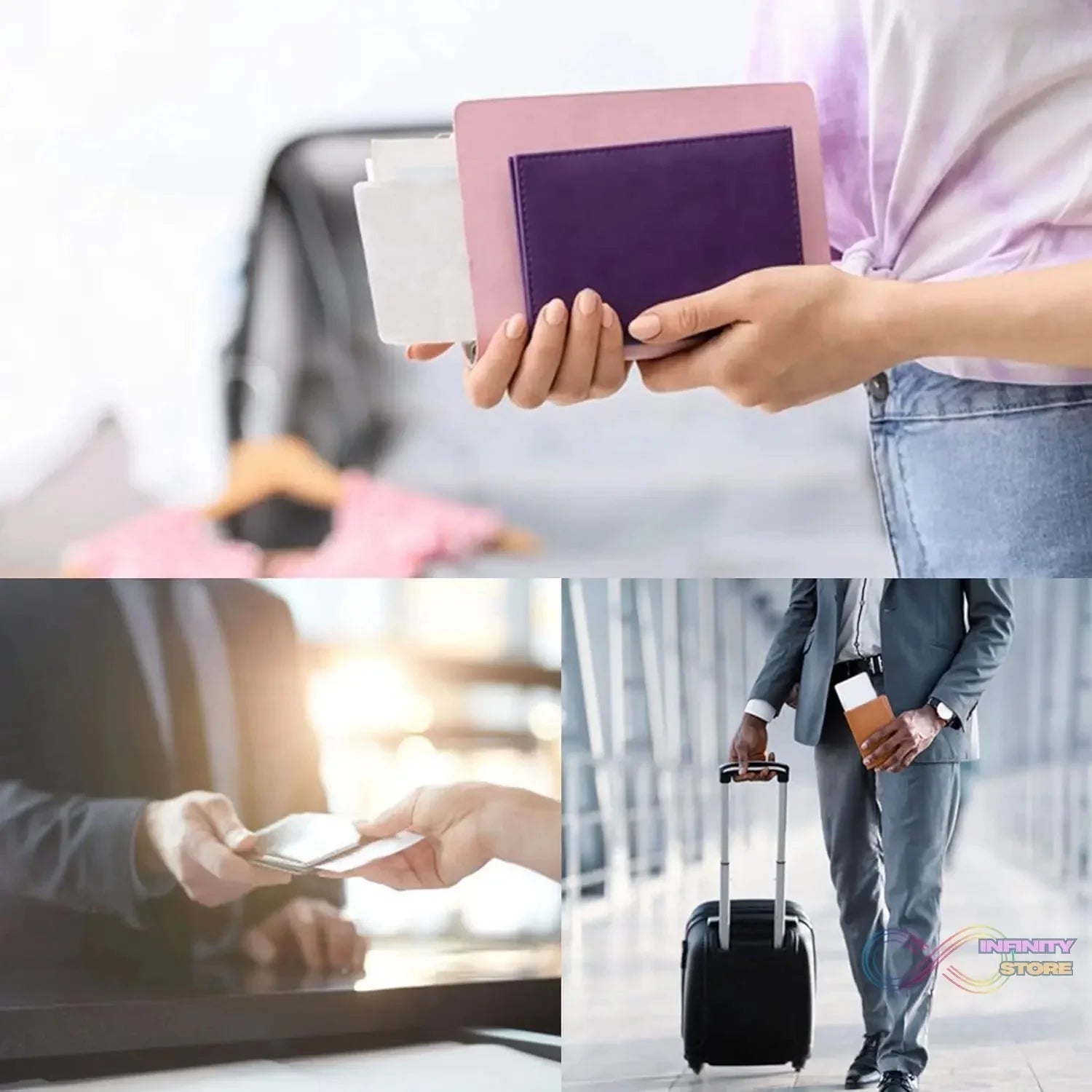 Passport Holder Cover PU Leather Travel Wallet case (1 Pc / 15×11 Cm) - infinityexculsivestore.com