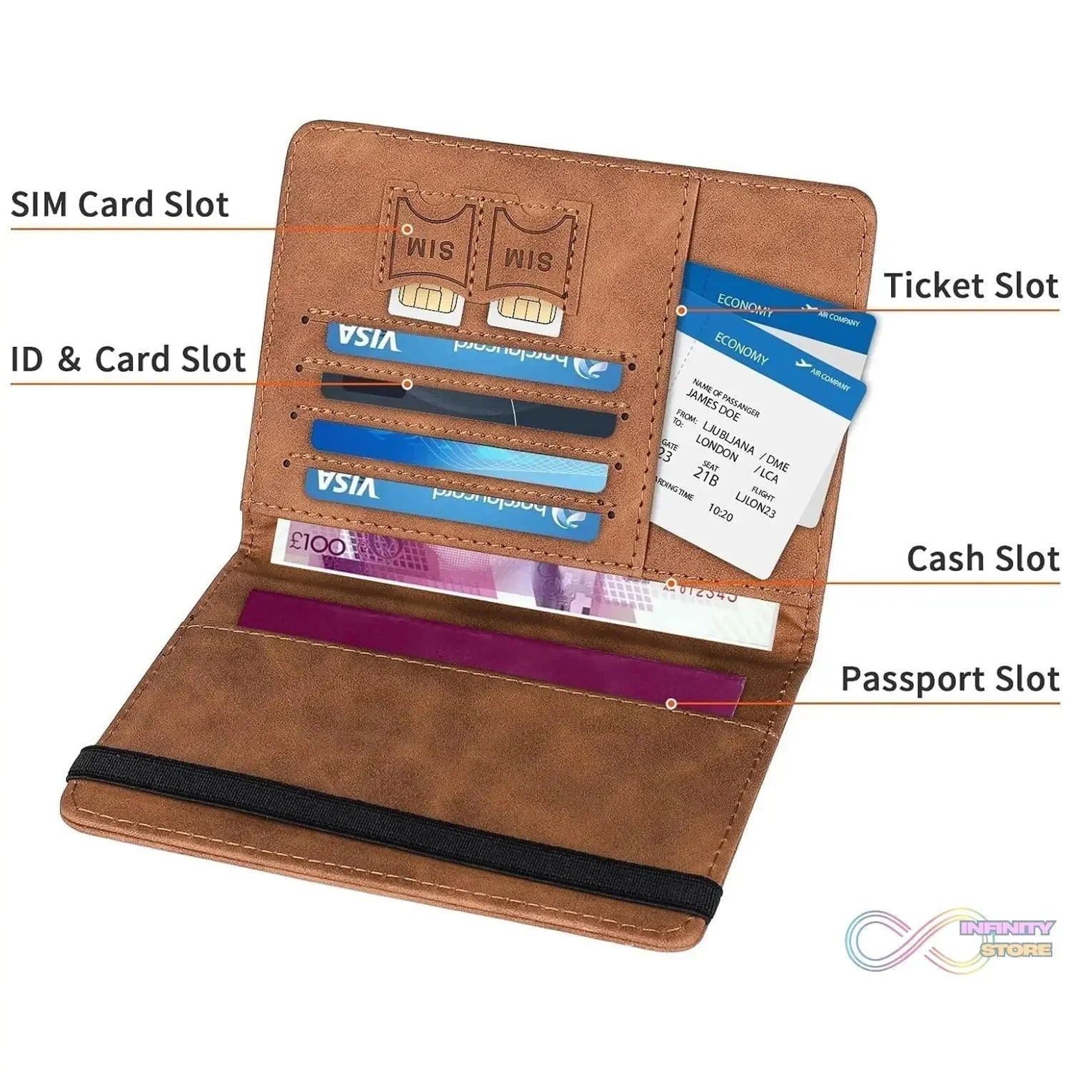 Passport Holder Cover PU Leather Travel Wallet case (1 Pc / 15×11 Cm) - infinityexculsivestore.com