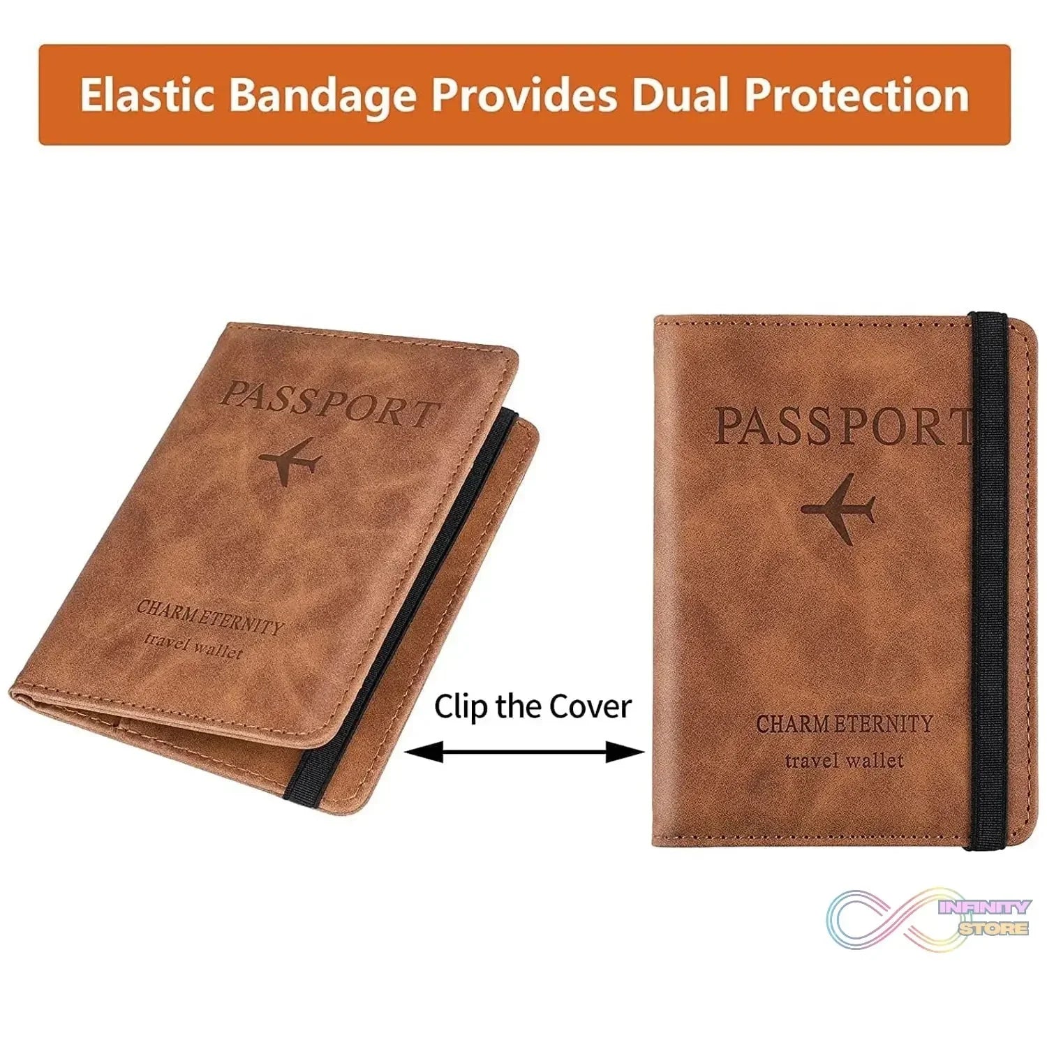 Passport Holder Cover PU Leather Travel Wallet case (1 Pc / 15×11 Cm) - infinityexculsivestore.com