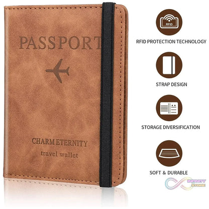 Passport Holder Cover PU Leather Travel Wallet case (1 Pc / 15×11 Cm) - infinityexculsivestore.com