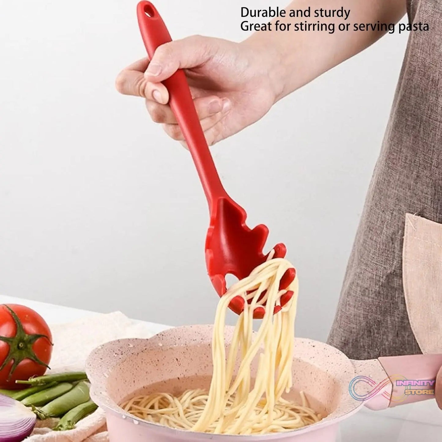 Pasta Fork Spaghetti Spoon Server Tongs Noodles Fork - infinityexculsivestore.com