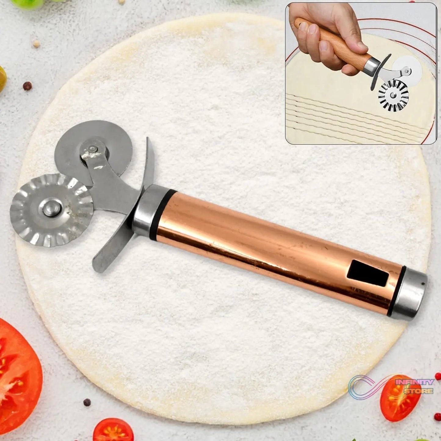 Pastry cutter wheel - Pie Crust Cutter Premium Double Cutter Wheel (1 Pc) - infinityexculsivestore.com