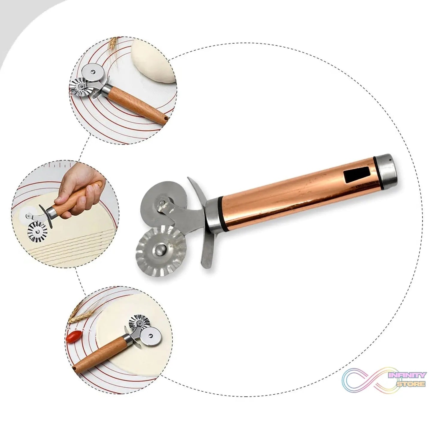 Pastry cutter wheel - Pie Crust Cutter Premium Double Cutter Wheel (1 Pc) - infinityexculsivestore.com