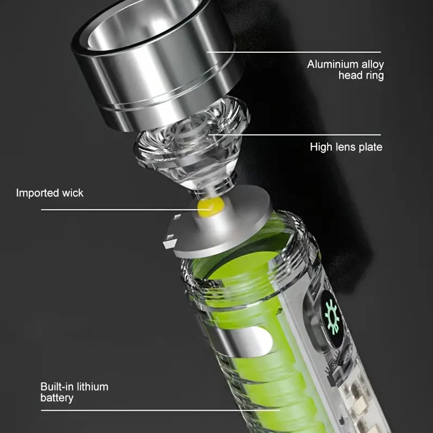 Pattern Flashlight USB Flashlight Rechargeable LED Torch Light (1 Pc) - infinityexculsivestore.com