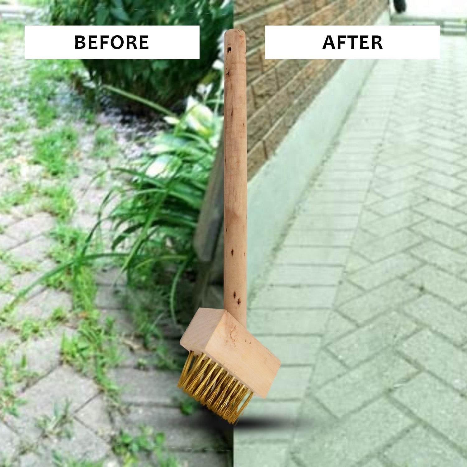 Paving Brush Wooden Block Paving Brush Patio Weed Remover Tool (1 Pc) - infinityexculsivestore.com