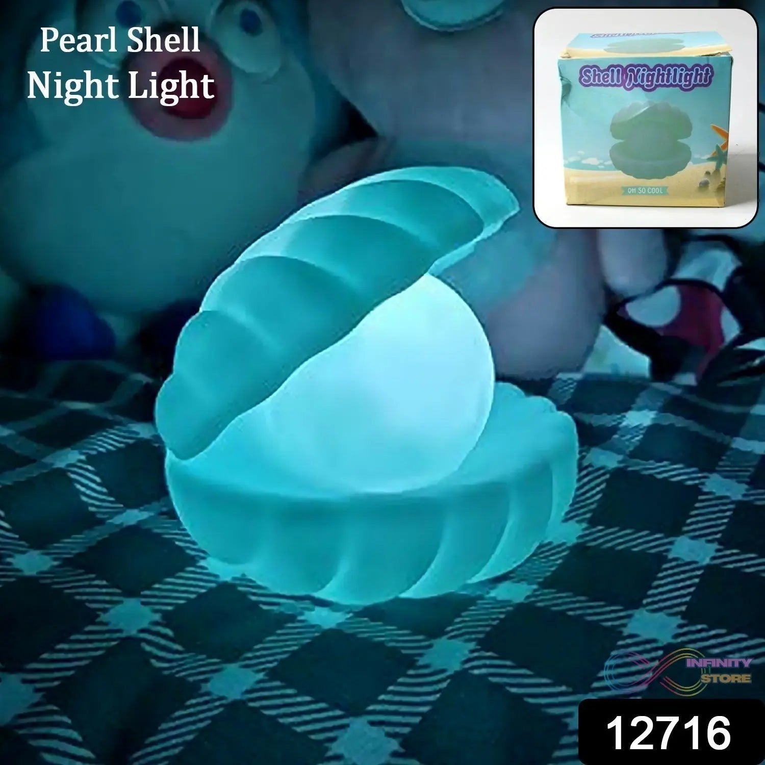 Pearl Shell Night Lamp Decorate Desk Lights Nursery Toy Lamp Led Pearl Shell Night Lights for Bedroom & Home (Small Battery Operated) - infinityexculsivestore.com