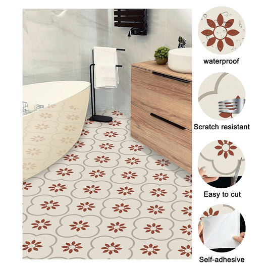 Peel and Stick Floor Tiles Kitchen / Bathroom Backsplash Sticker Detachable Waterproof DIY Tile Stickers for Wall Decoration Tiles Home Decoration (8x8 Inch / 10 Pcs Set) - infinityexculsivestore.com