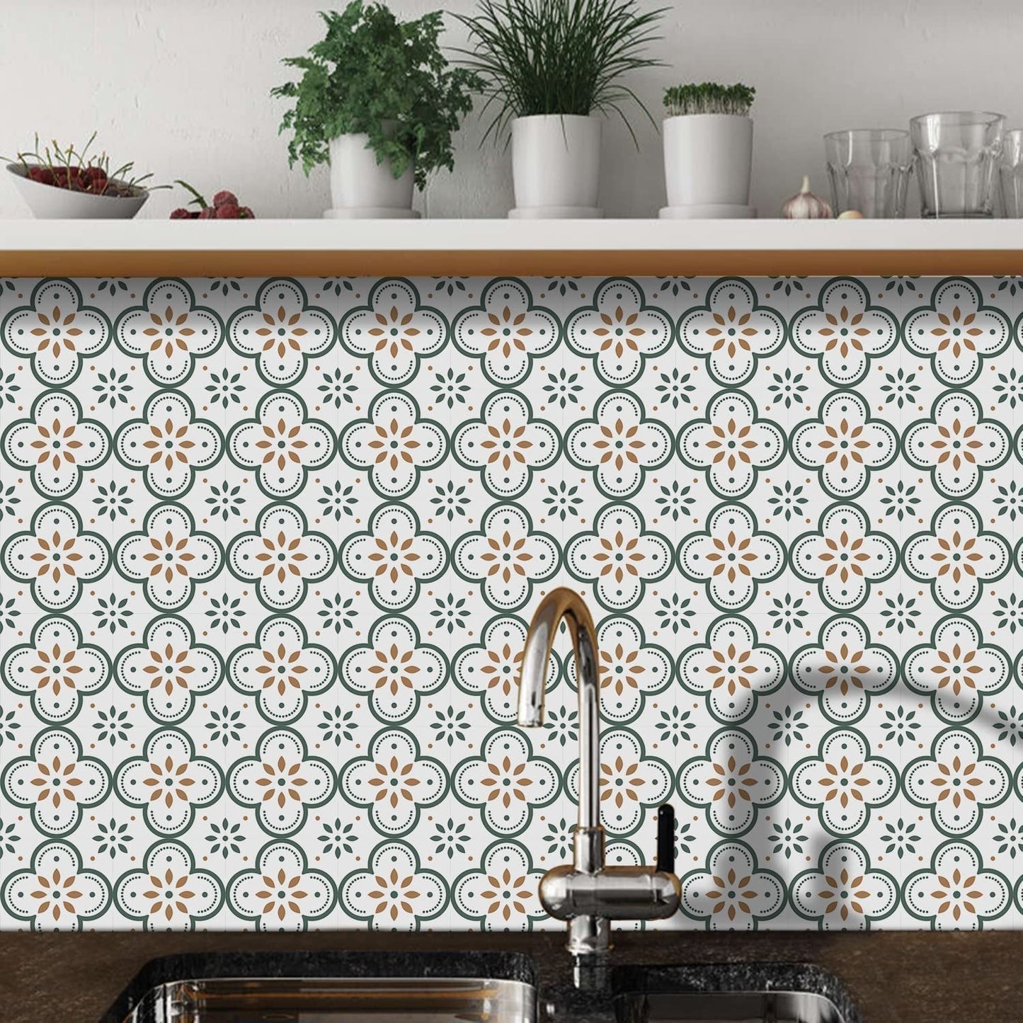 Peel and Stick Floor Tiles Kitchen / Bathroom Backsplash Sticker Detachable Waterproof DIY Tile Stickers for Wall Decoration Tiles Home Decoration (8x8 Inch / 10 Pcs Set) - infinityexculsivestore.com