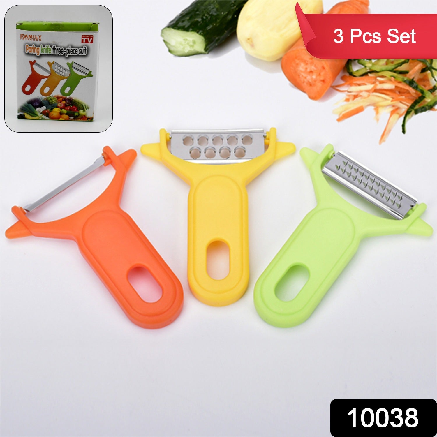 Peeler Slicers Shredders for Fruits and Vegetables, Cutter, Grater Kitchen Helper, Potato Fruits Peeler, Stainless Steel Sharp Blade with Non - Slip Handle (3 Pcs Set) - infinityexculsivestore.com