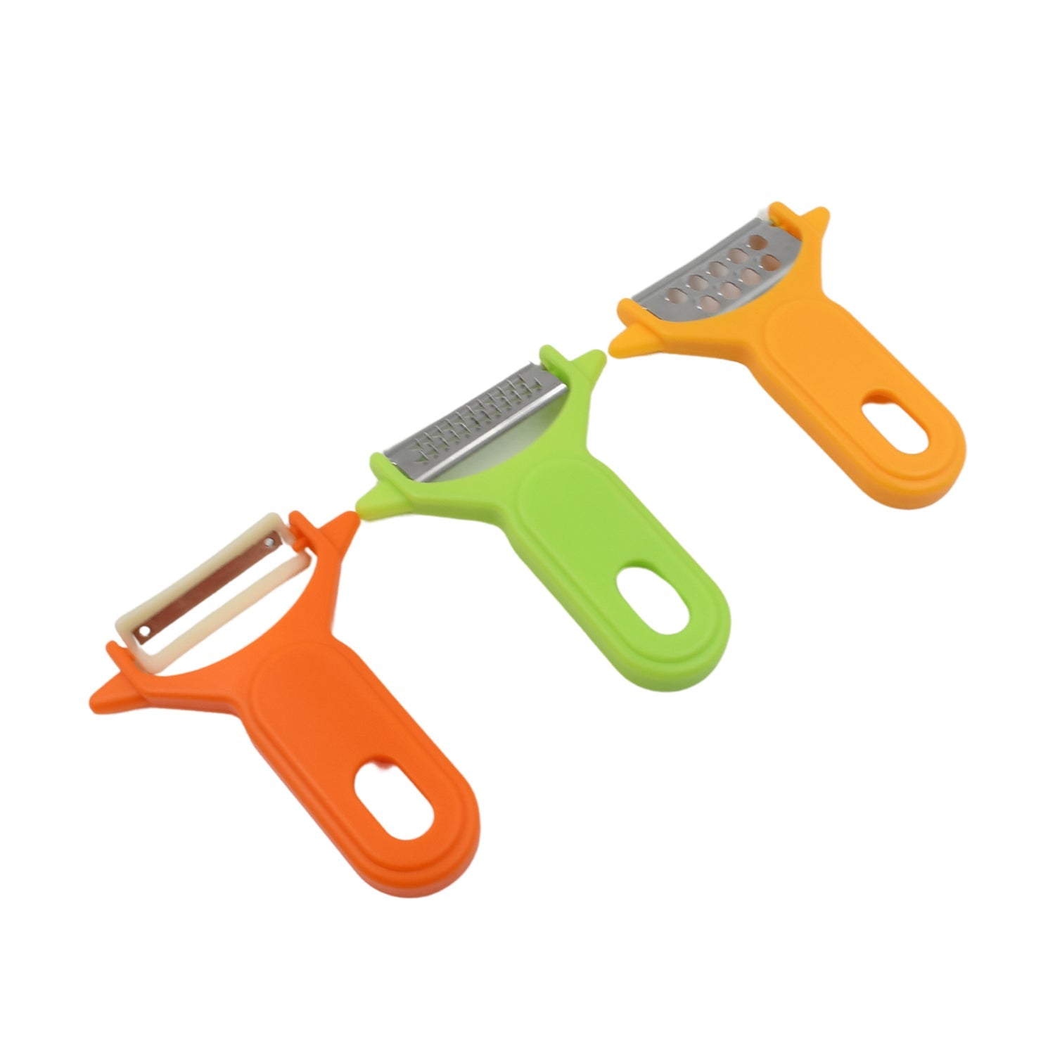 Peeler Slicers Shredders for Fruits and Vegetables, Cutter, Grater Kitchen Helper, Potato Fruits Peeler, Stainless Steel Sharp Blade with Non - Slip Handle (3 Pcs Set) - infinityexculsivestore.com