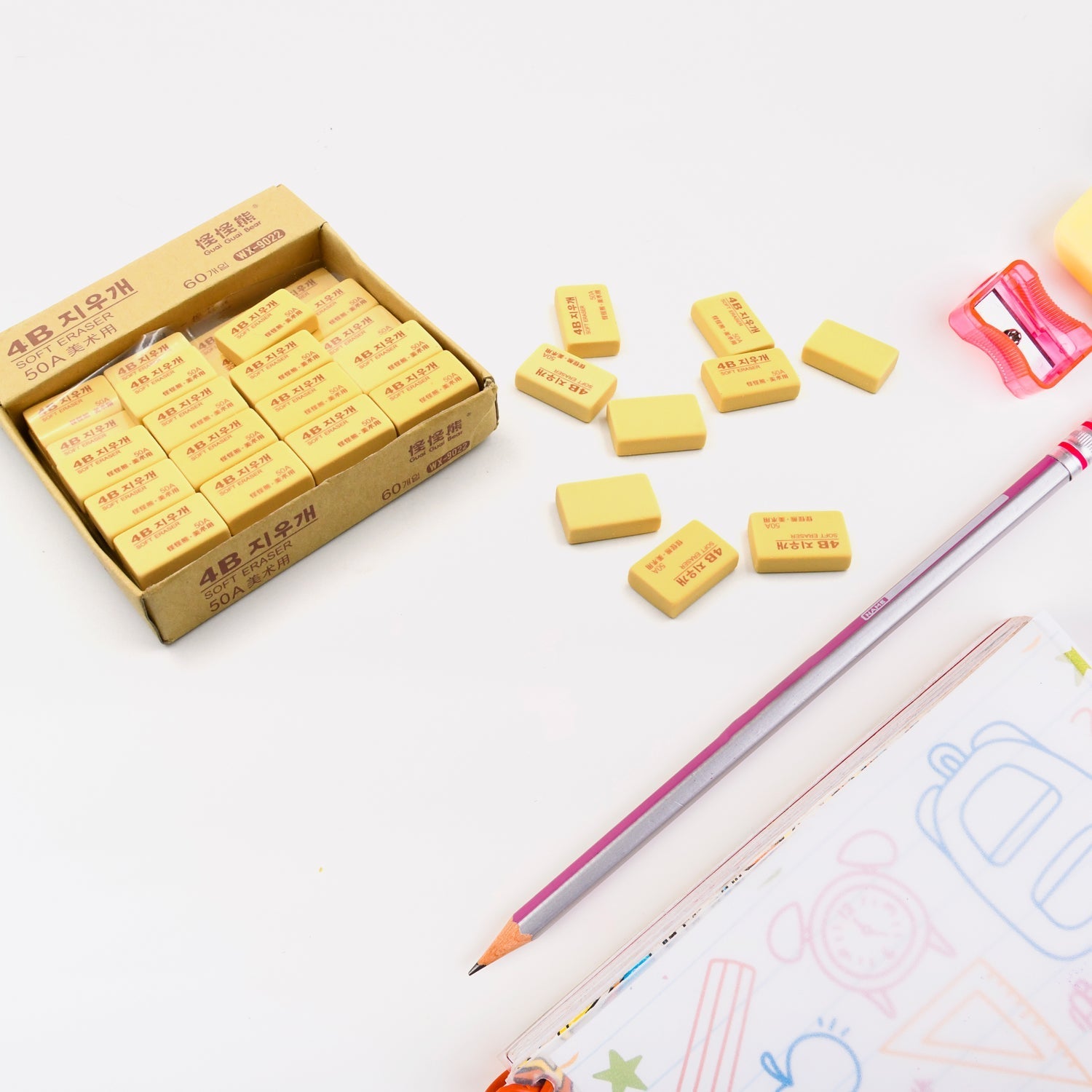 Pencil Eraser Professional 4B Drawing Eraser Art Soft Eraser for School Office (60 Pc Pack) - infinityexculsivestore.com