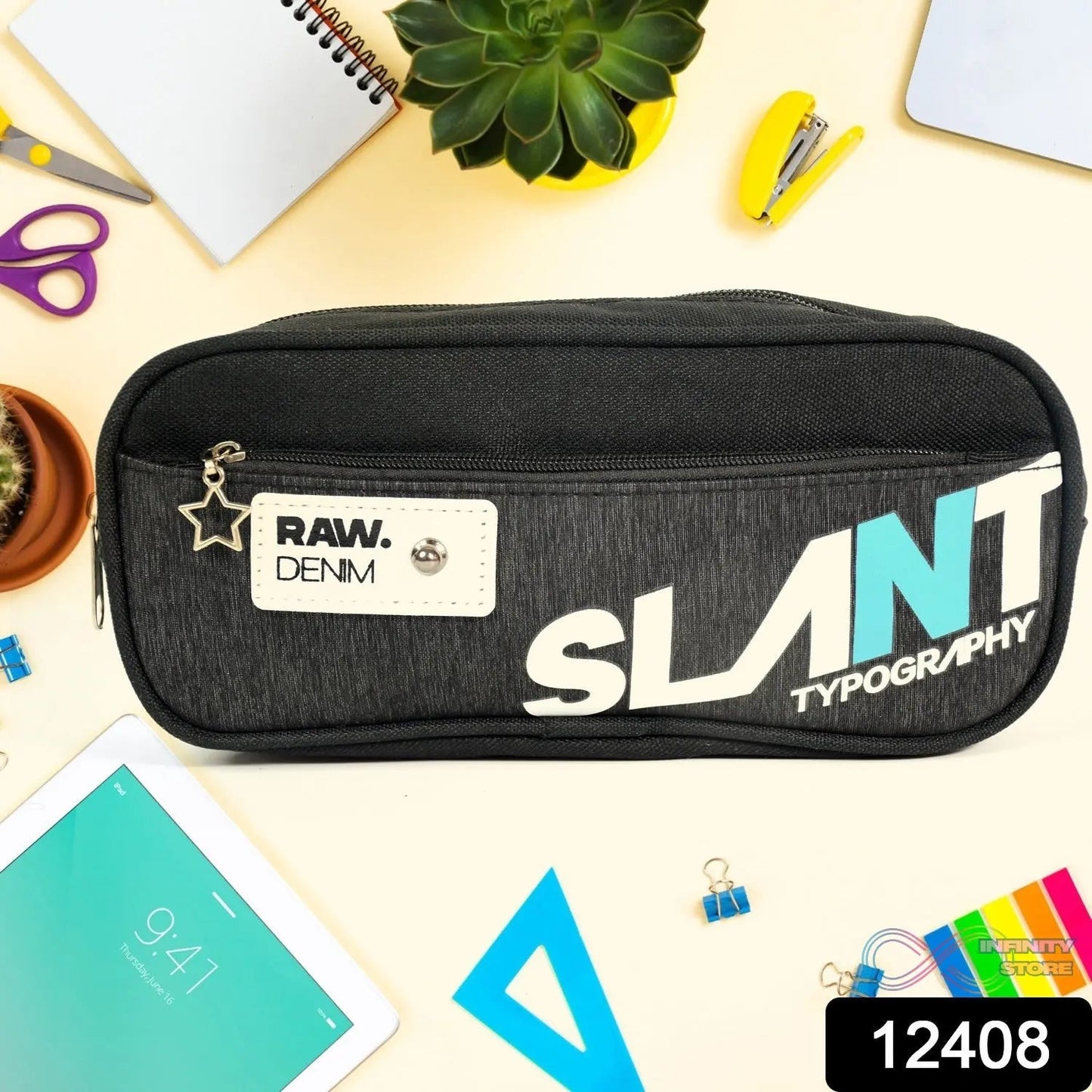Pencil Pouch With Zipper (1 Pc / 2 Compartment) - infinityexculsivestore.com