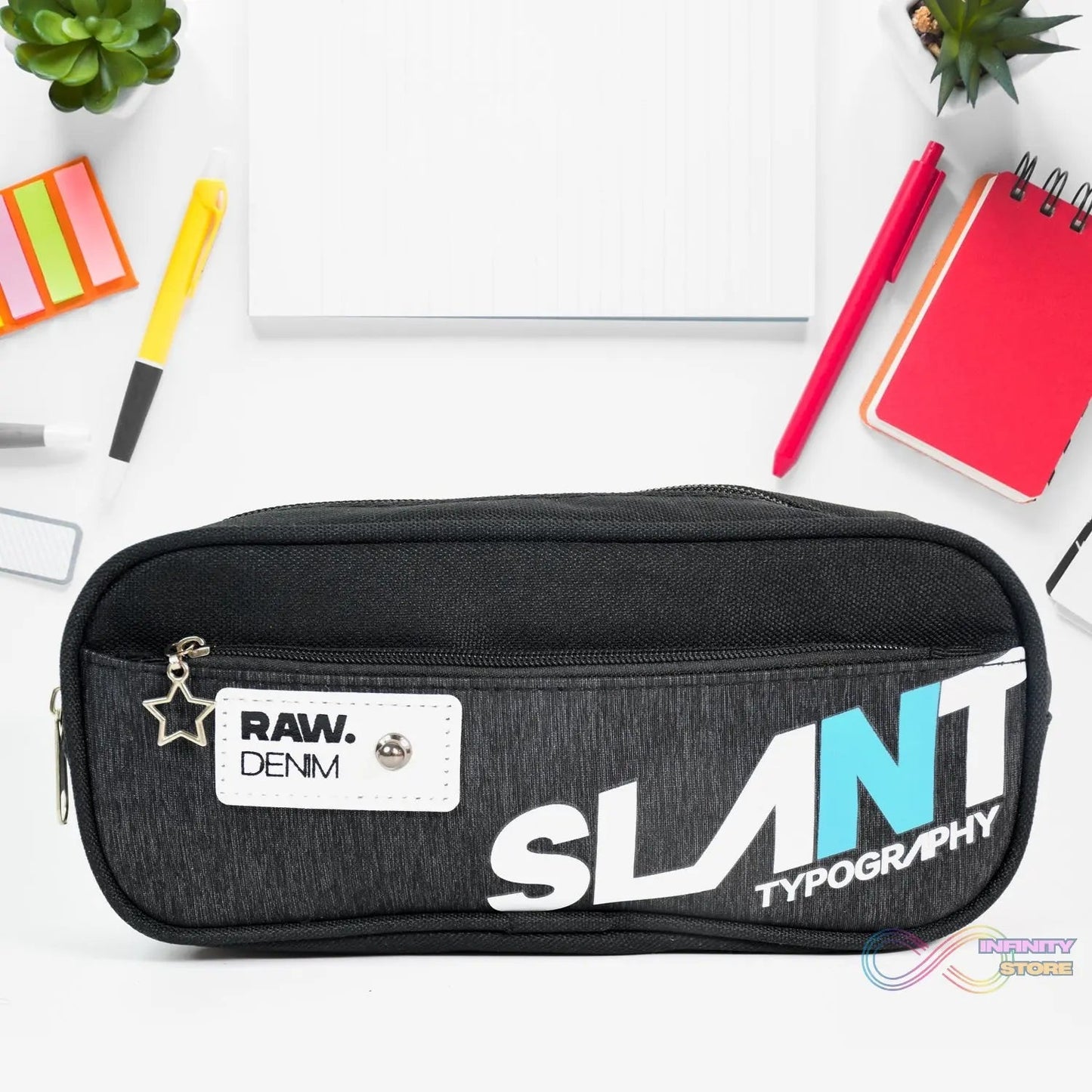 Pencil Pouch With Zipper (1 Pc / 2 Compartment) - infinityexculsivestore.com