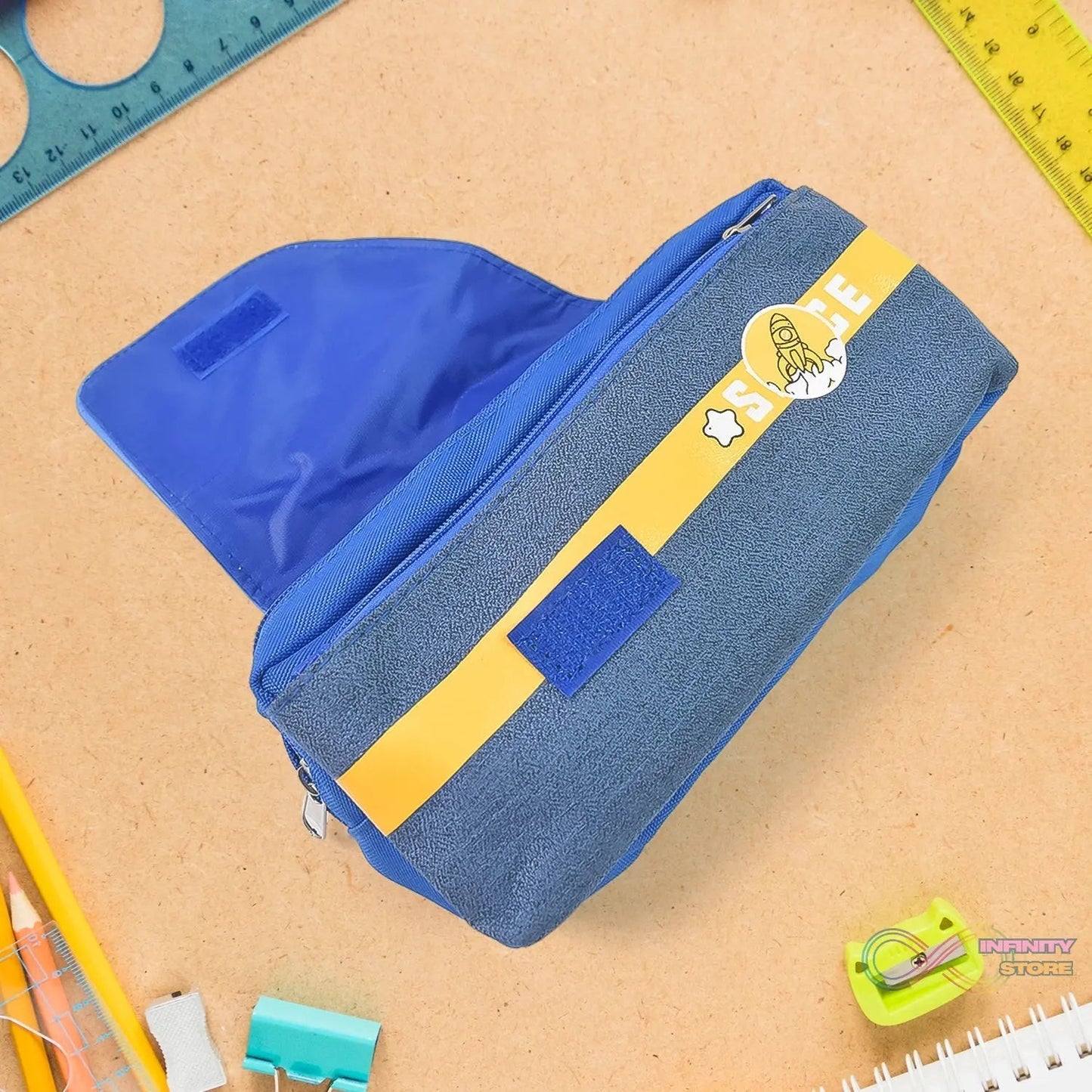 Pencil Pouch With Zipper (1 Pc / 2 Compartment ) - infinityexculsivestore.com