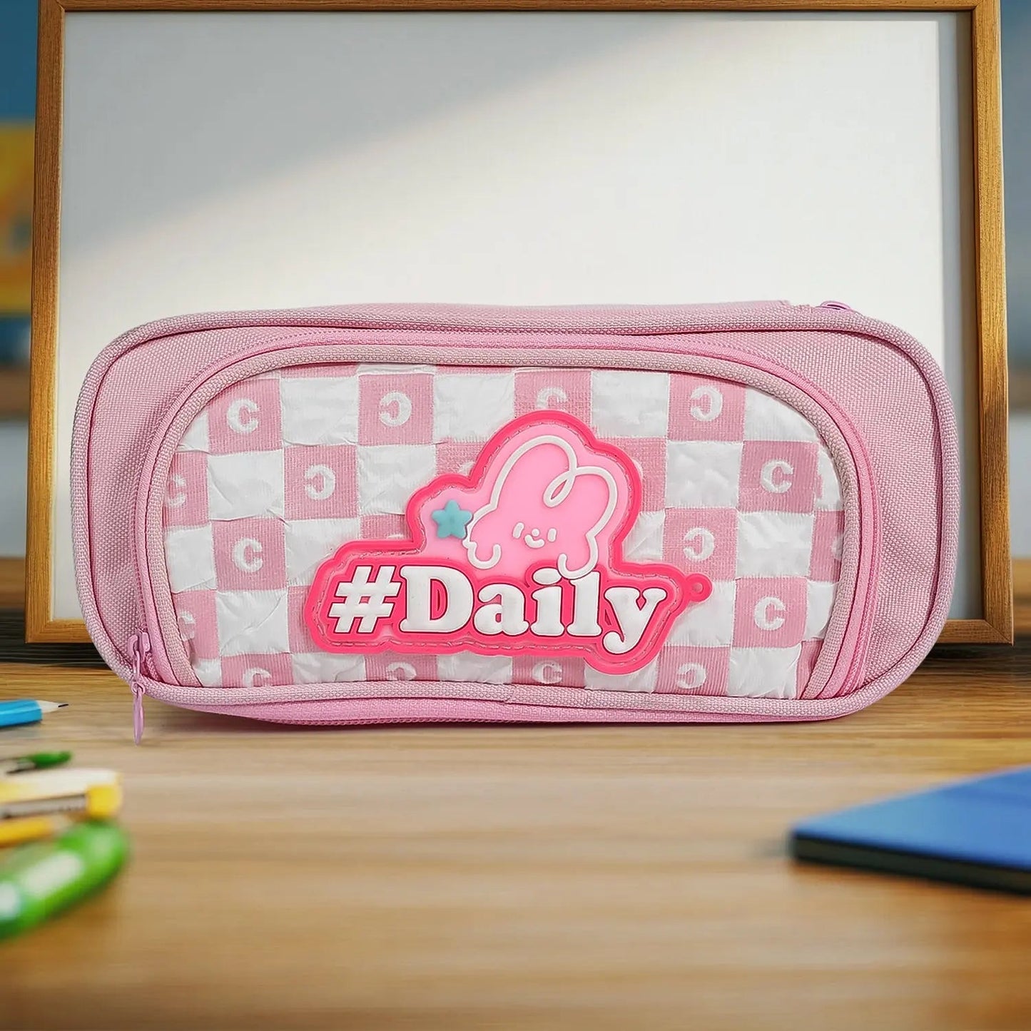 Pencil Pouch With Zipper (1 Pc / 2 Compartment ) - infinityexculsivestore.com