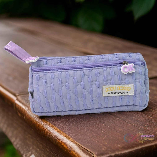 Pencil Pouch With Zipper, Students Pencil Case Large Capacity, Makeup Pouch, Stationery Bag (1 Pc / 2 Compartment) - infinityexculsivestore.com