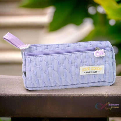 Pencil Pouch With Zipper, Students Pencil Case Large Capacity, Makeup Pouch, Stationery Bag (1 Pc / 2 Compartment) - infinityexculsivestore.com