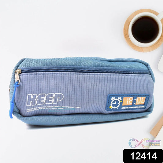 Pencil Pouch With Zipper, Students Pencil Case Large Capacity, Makeup Pouch, Stationery Bag (1 Pc / 2 Compartment) - infinityexculsivestore.com