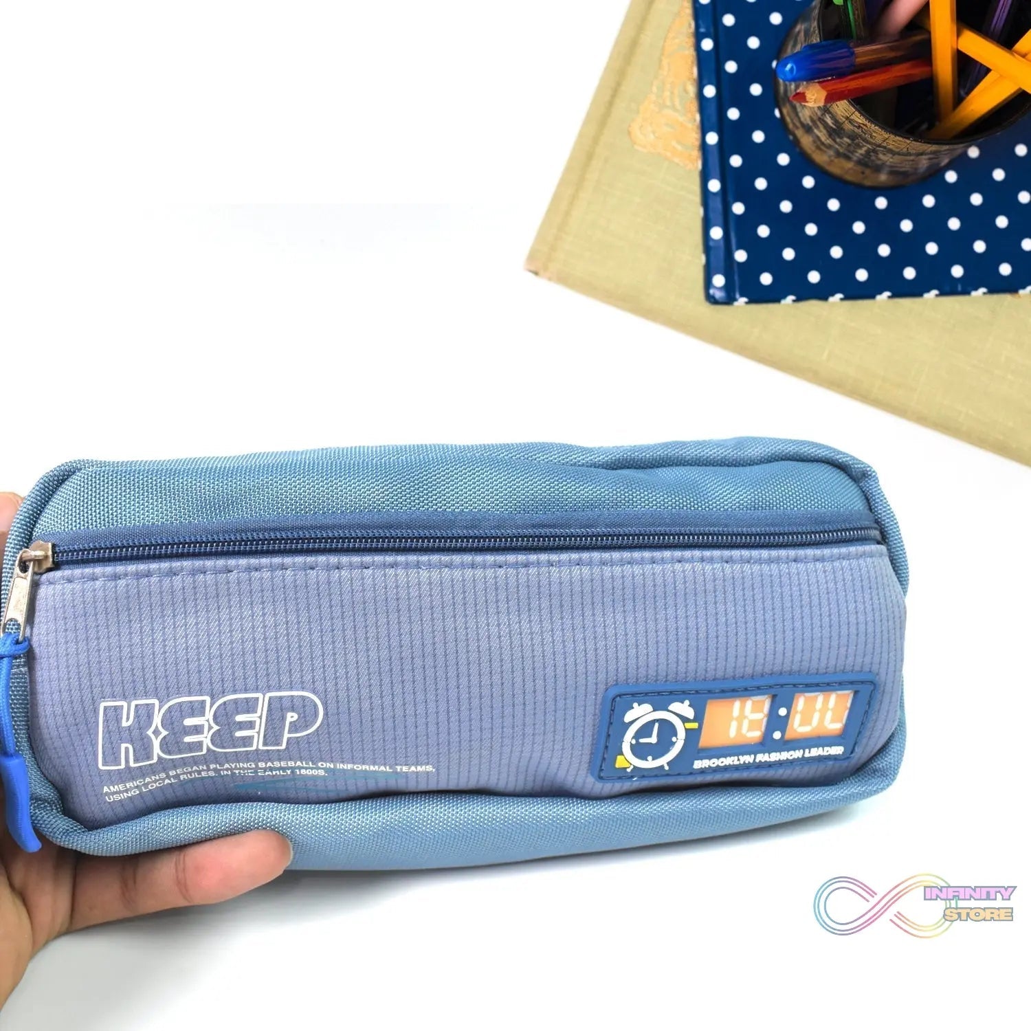 Pencil Pouch With Zipper, Students Pencil Case Large Capacity, Makeup Pouch, Stationery Bag (1 Pc / 2 Compartment) - infinityexculsivestore.com