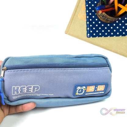 Pencil Pouch With Zipper, Students Pencil Case Large Capacity, Makeup Pouch, Stationery Bag (1 Pc / 2 Compartment) - infinityexculsivestore.com