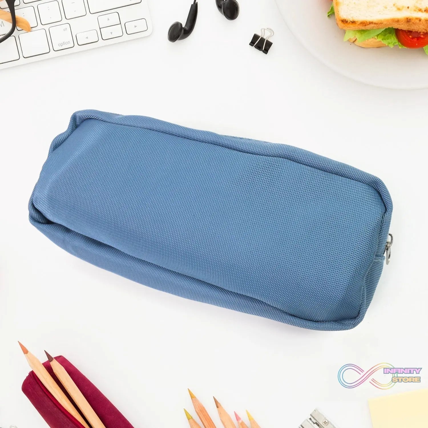 Pencil Pouch With Zipper, Students Pencil Case Large Capacity, Makeup Pouch, Stationery Bag (1 Pc / 2 Compartment) - infinityexculsivestore.com