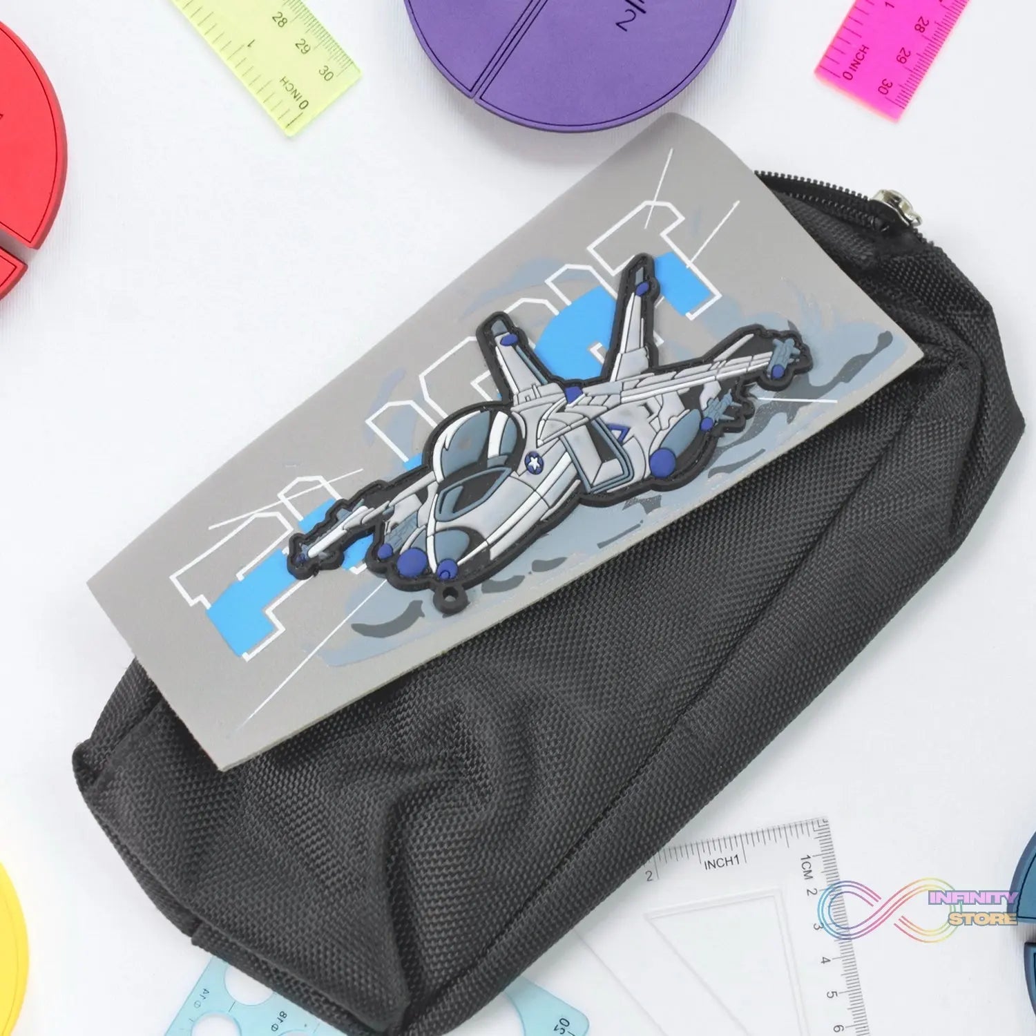 Pencil Pouch With Zipper, Students Pencil Case Large Capacity, Makeup Pouch, Stationery Bag (1 Pc/ 2 Compartment) - infinityexculsivestore.com