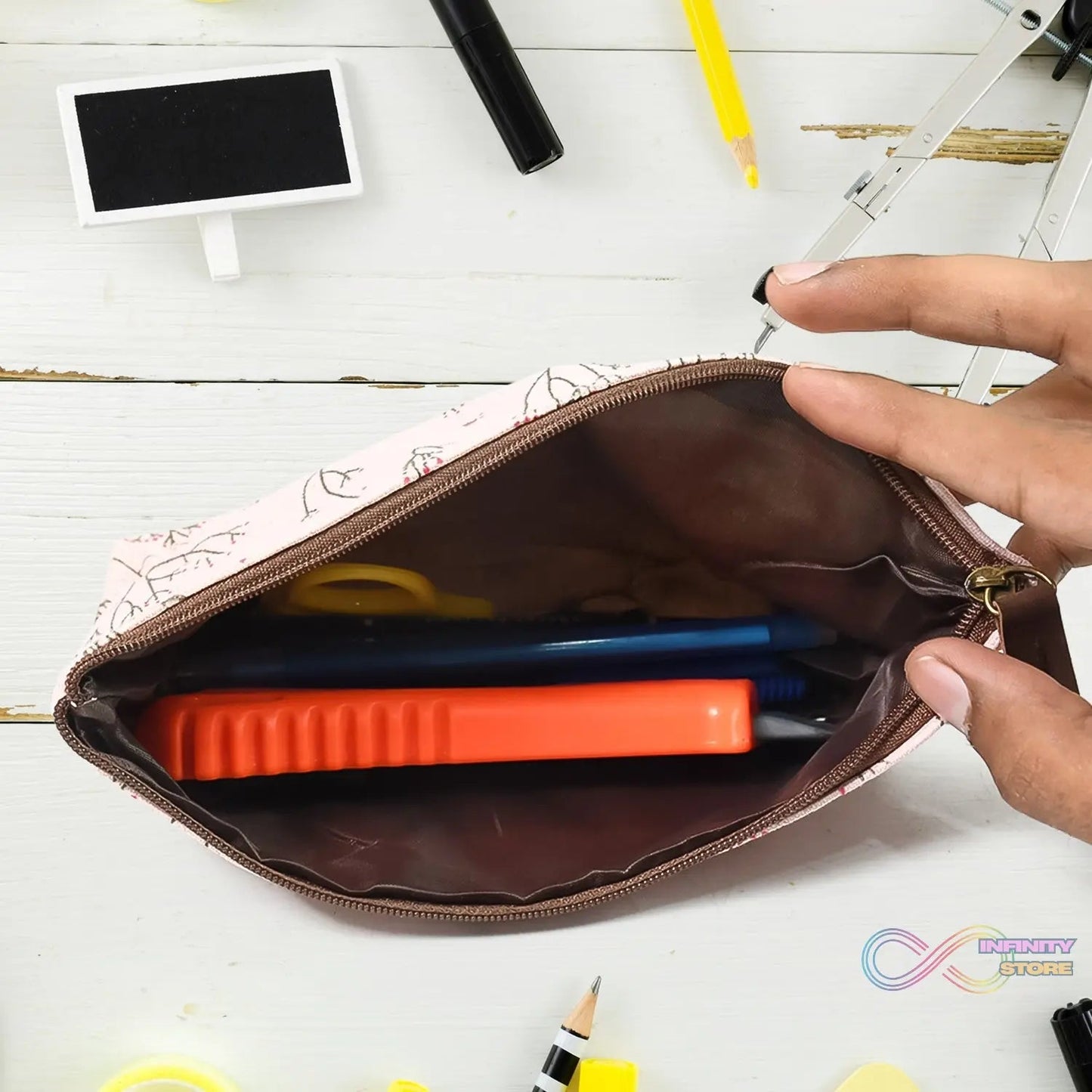 Pencil Pouch for Kids Zipper Closer Pencil Holder (1 Pc) - infinityexculsivestore.com