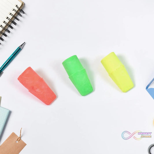 Pencil Top Eraser Rubber Erasers (1 Pc / Mix Colour & Design) - infinityexculsivestore.com