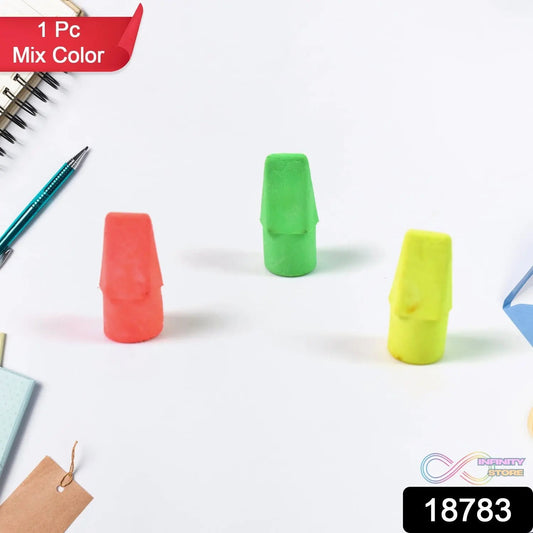 Pencil Top Eraser Rubber Erasers (1 Pc / Mix Colour & Design) - infinityexculsivestore.com