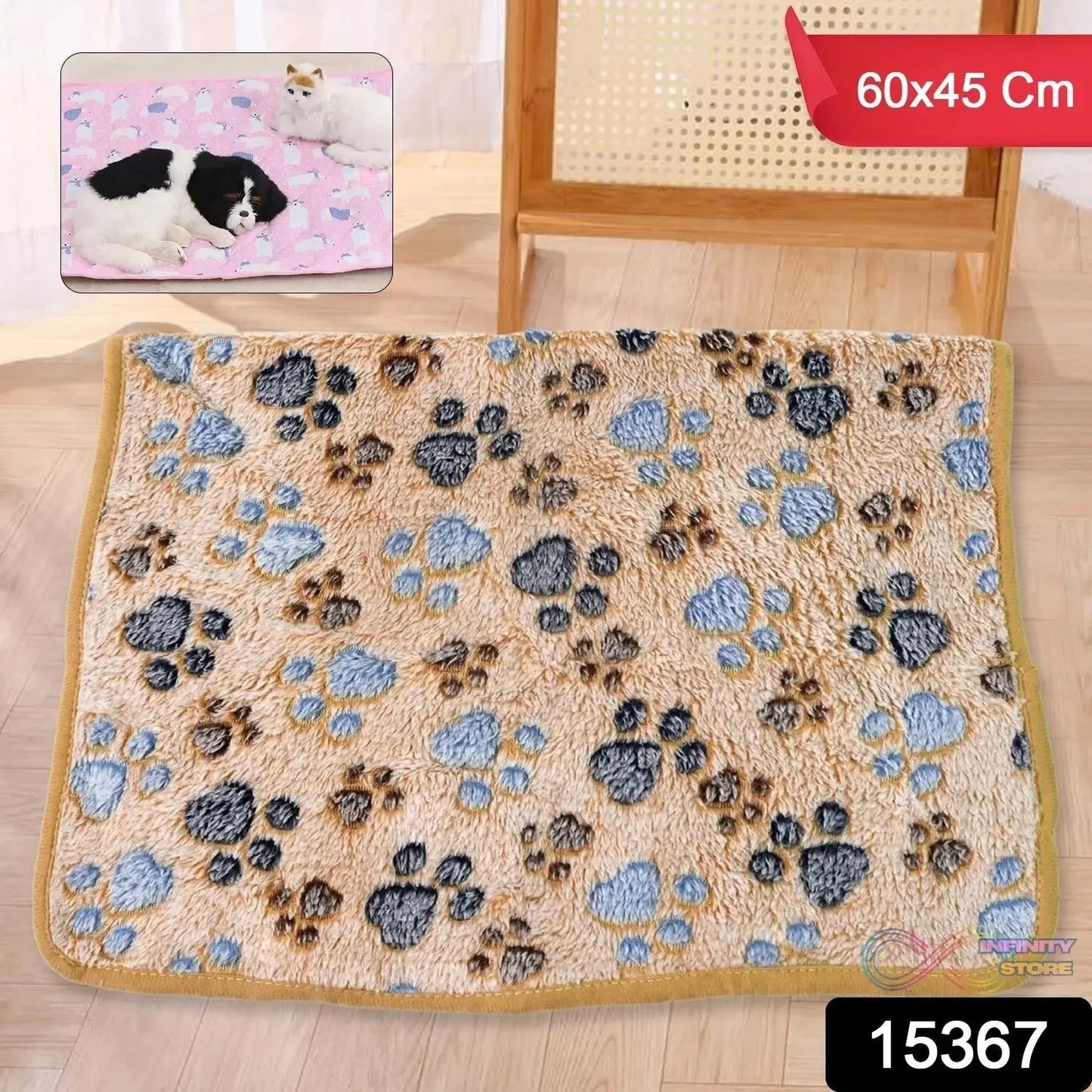 Pet Soft Cat Dog Blanket / Towel Soft Warm Sleep Mat (60×45 Cm / 1 Pc / Mix Color & Design) - infinityexculsivestore.com