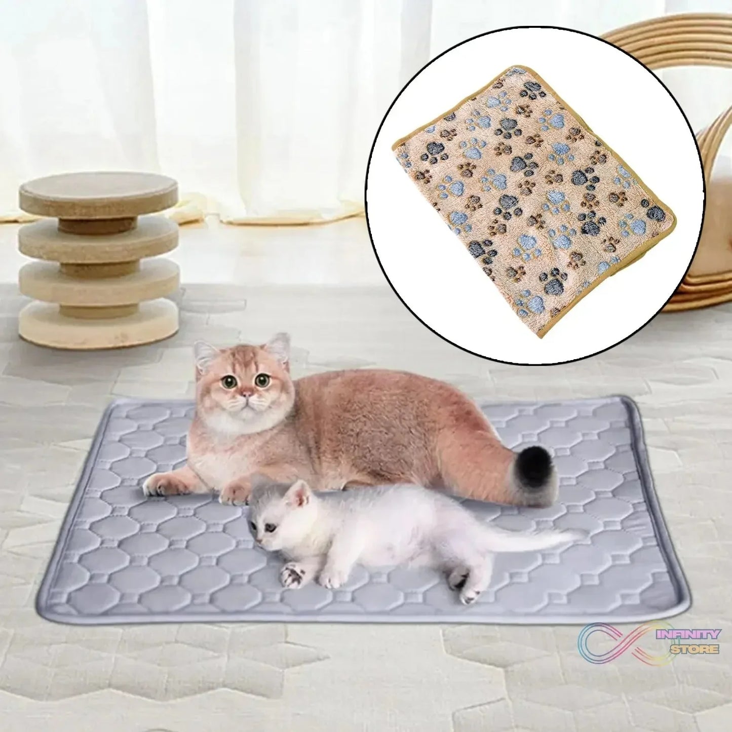 Pet Soft Cat Dog Blanket, Soft Warm Sleep Mat (75×60 Cm / 1 Pc / Mix Color & Design) - infinityexculsivestore.com