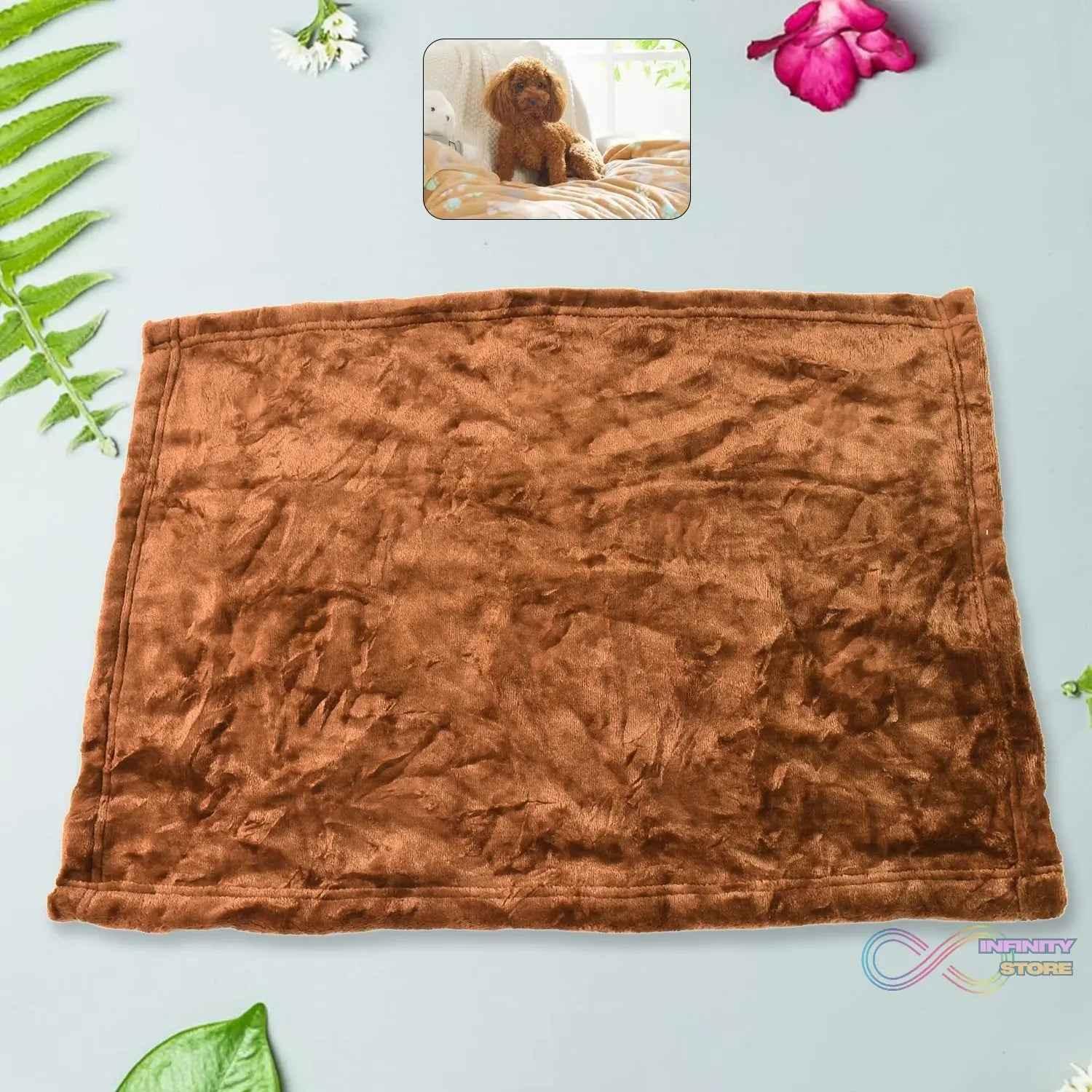 Pet Soft Cat Dog Blanket / Towel, Warm Sleep Mat (60×45 Cm / 1 Pc / Mix Color & Design) - infinityexculsivestore.com