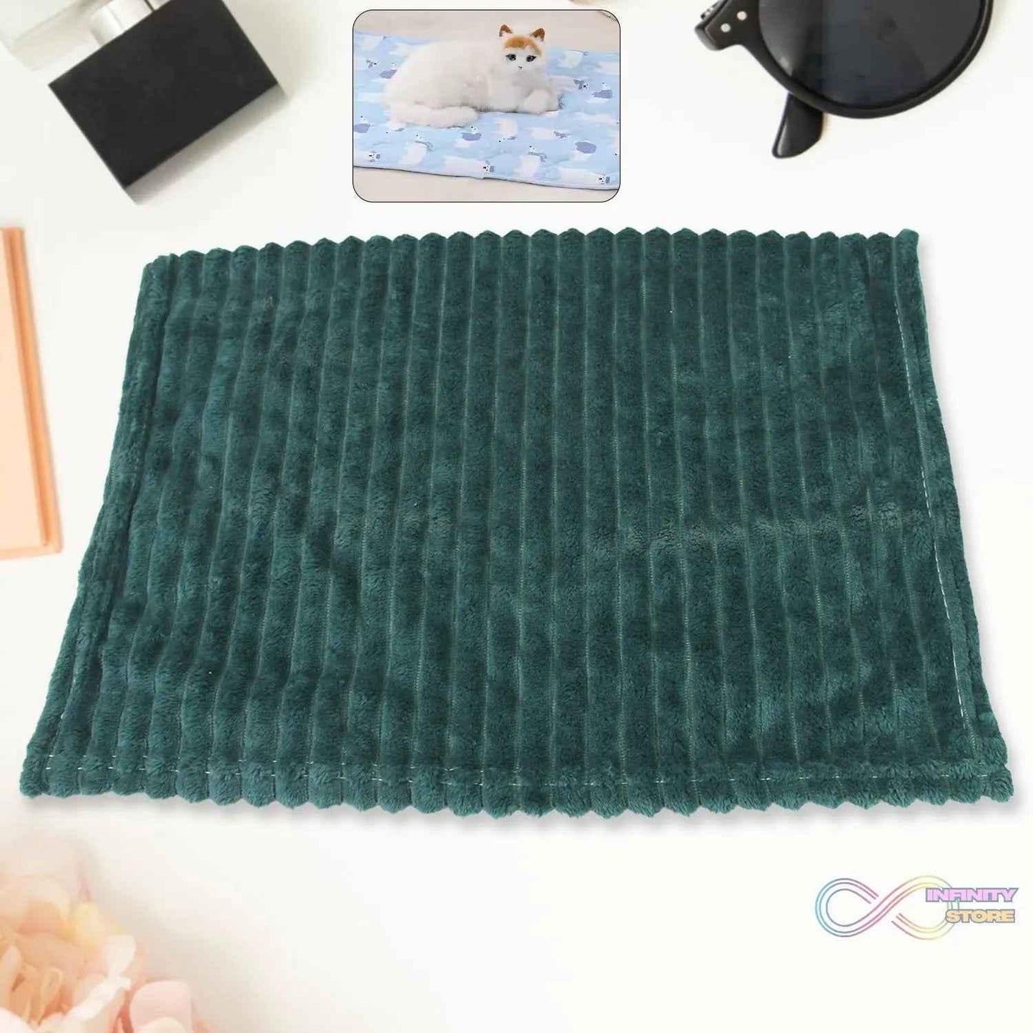 Pet Soft Cat Dog Blanket / Towel, Warm Sleep Mat (70×50 Cm / 1 Pc / Mix Color & Design) - infinityexculsivestore.com
