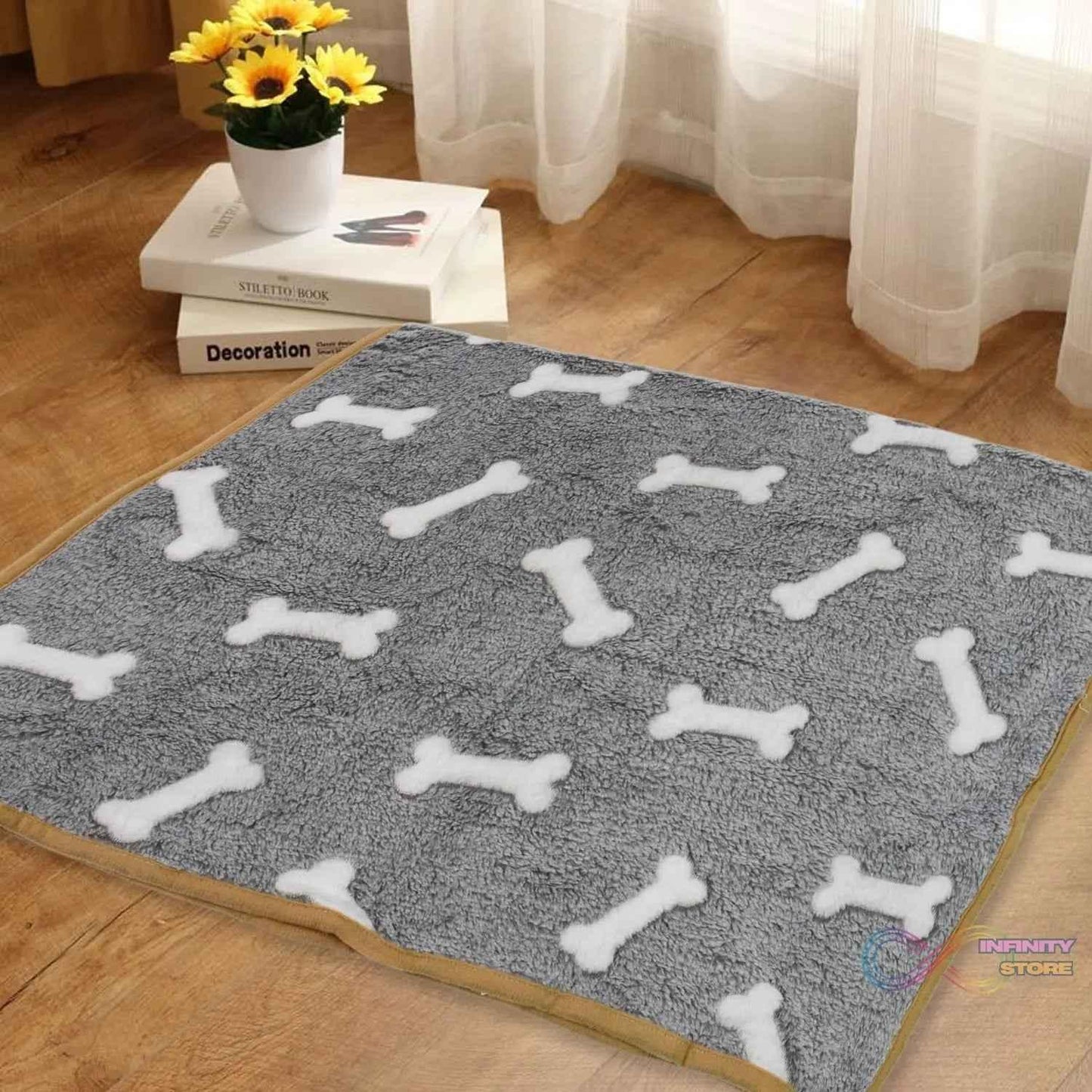 Pet Soft Cat Dog Blanket / Towel, Warm Sleep Mat (75×55 Cm / 1 Pc / Mix Color & Design) - infinityexculsivestore.com