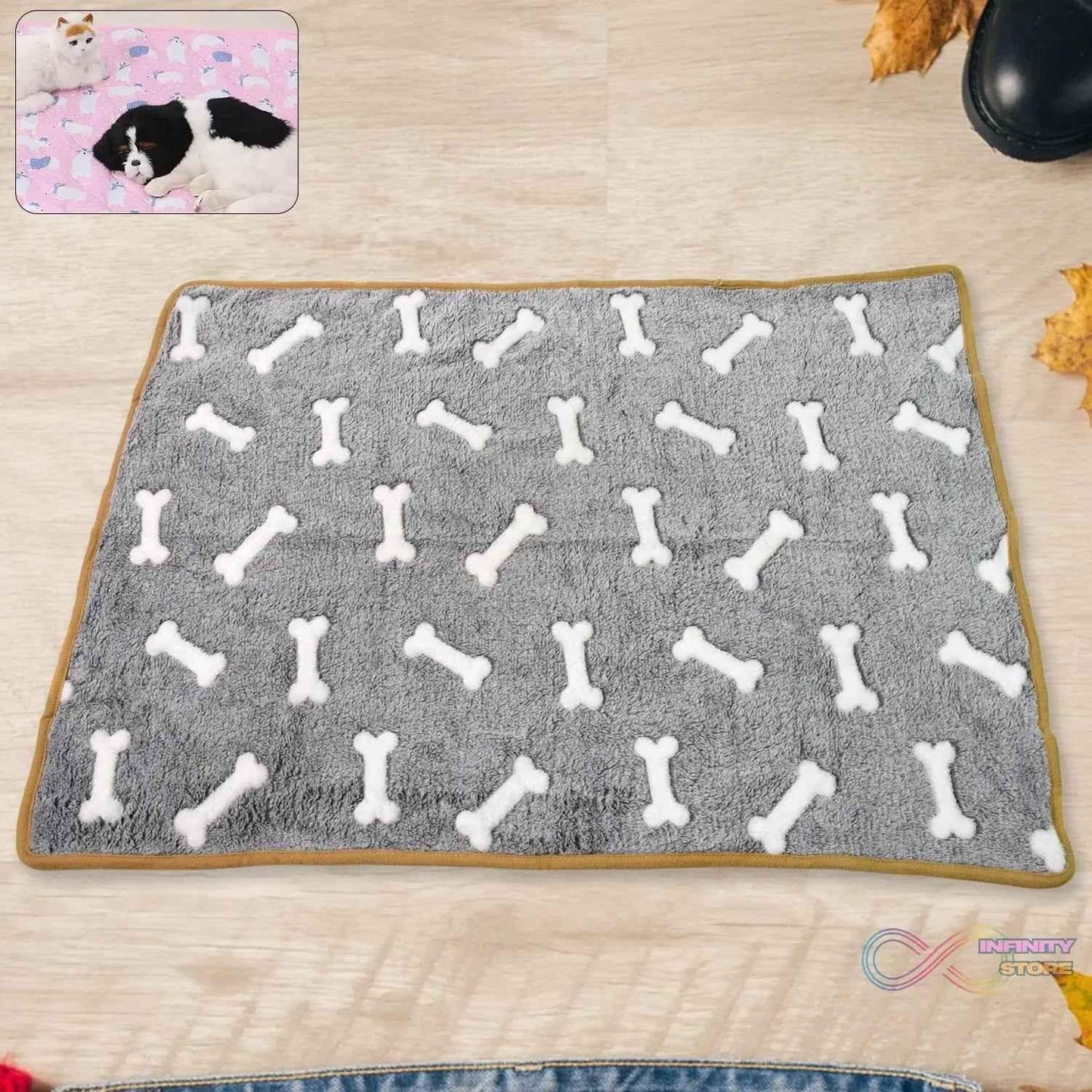 Pet Soft Cat Dog Blanket / Towel, Warm Sleep Mat (75×55 Cm / 1 Pc / Mix Color & Design) - infinityexculsivestore.com