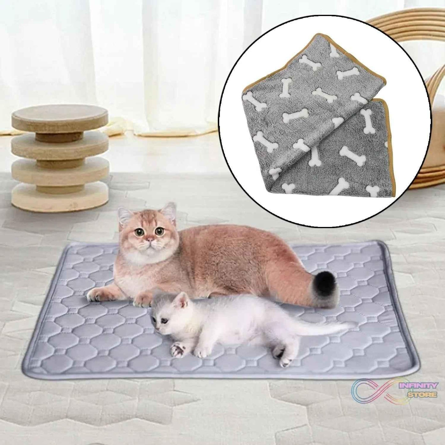 Pet Soft Cat Dog Blanket / Towel, Warm Sleep Mat (75×55 Cm / 1 Pc / Mix Color & Design) - infinityexculsivestore.com