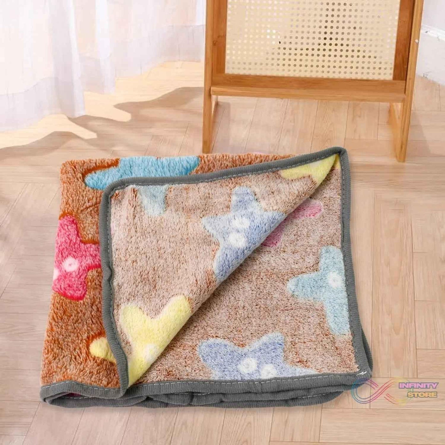 Pet Soft Cat Dog Towel / Blanket, Warm Sleep Mat (55×40 Cm / 1 Pc / Mix Color & Design) - infinityexculsivestore.com
