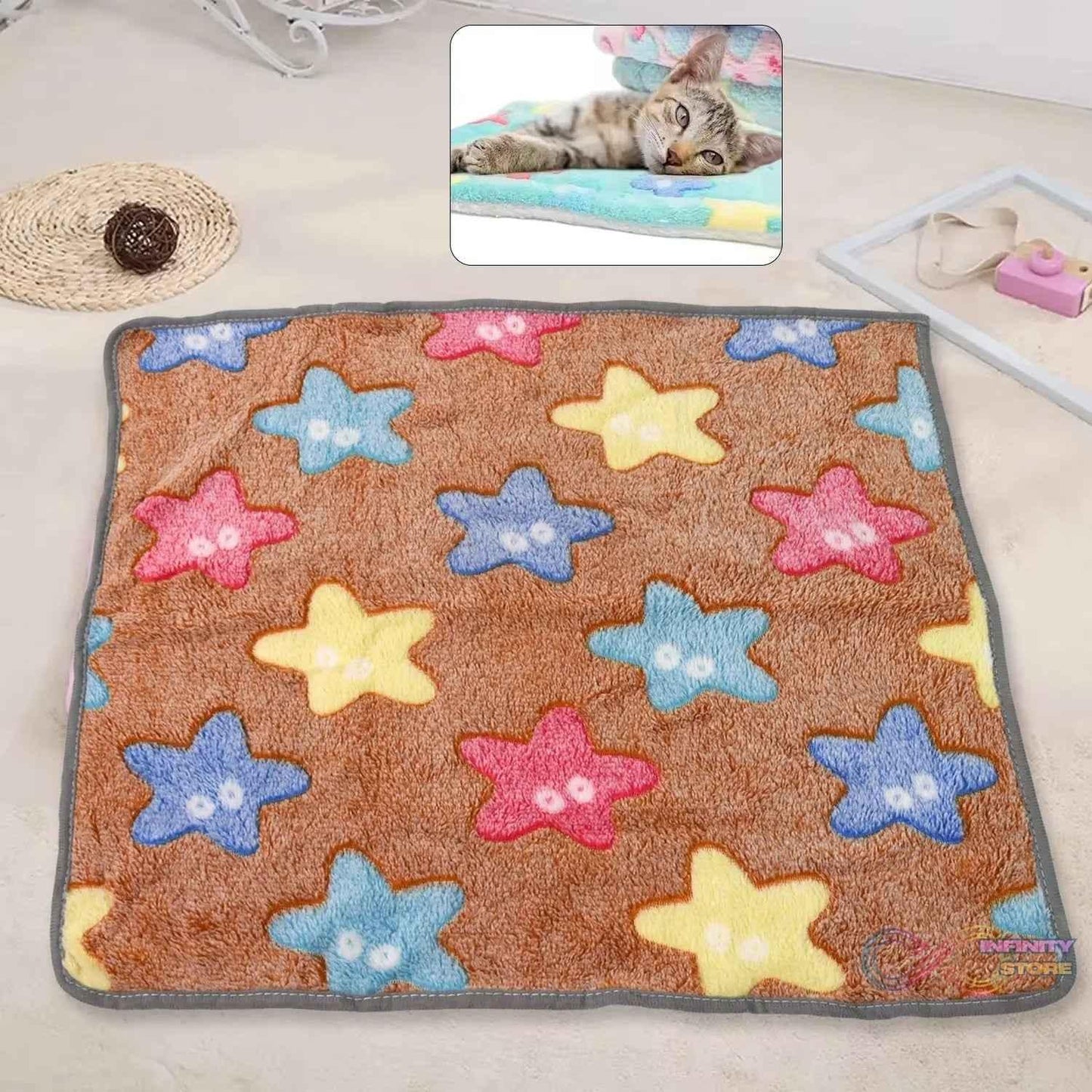 Pet Soft Cat Dog Towel / Blanket, Warm Sleep Mat (55×40 Cm / 1 Pc / Mix Color & Design) - infinityexculsivestore.com