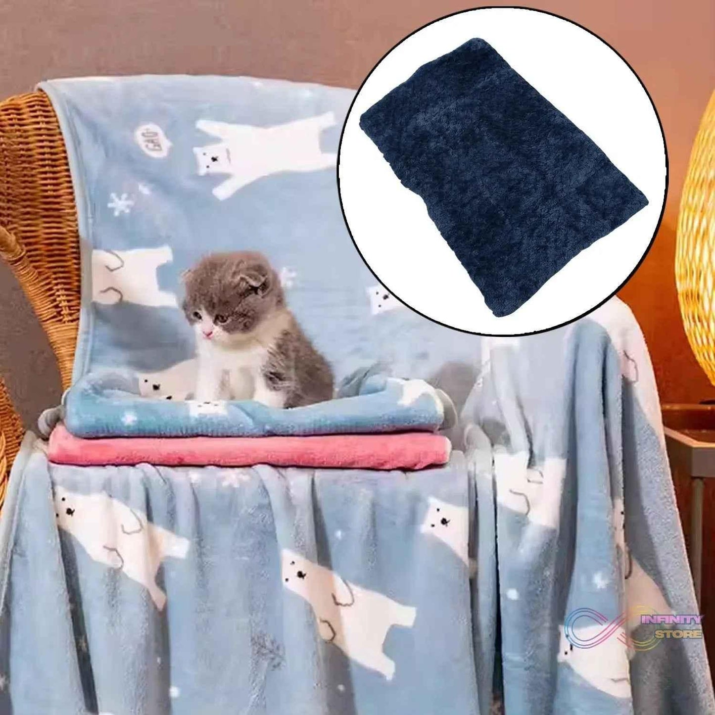 Pet Soft Cat Dog Towel, Warm Sleep Mat (50×37 Cm / 1 Pc / Mix Color & Design) - infinityexculsivestore.com
